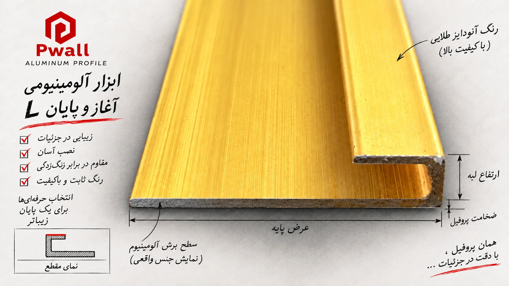 سطح مقطع شروع و پایان ماربل شیت